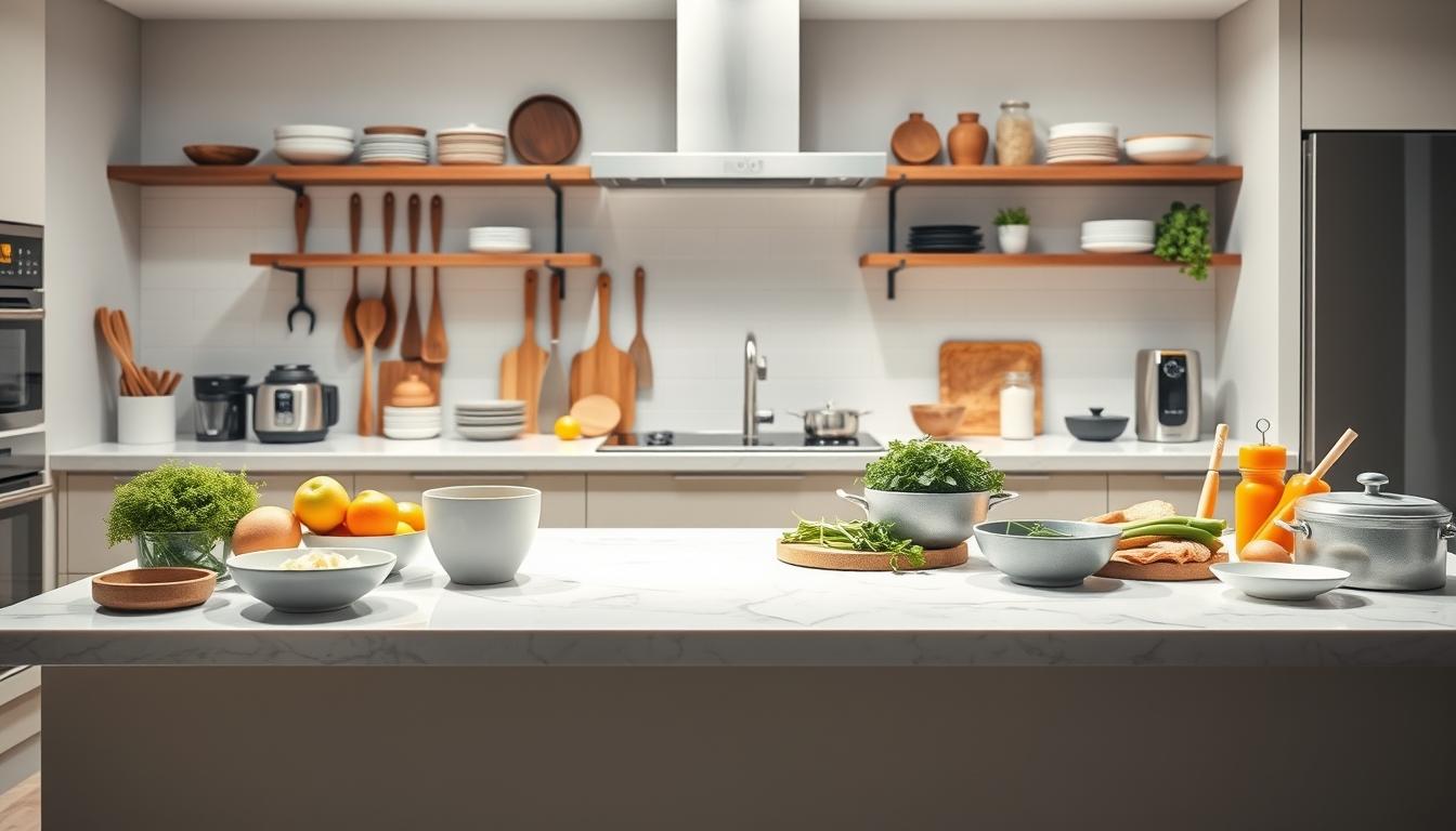 Fresh seasonal ingredients arranged for home cooking